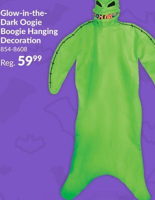 Party City Disney the nightmare before christmas oogie boogie glow-in-the-dark hanging character, green, 5-ft, indoor/outdoor decoration offer