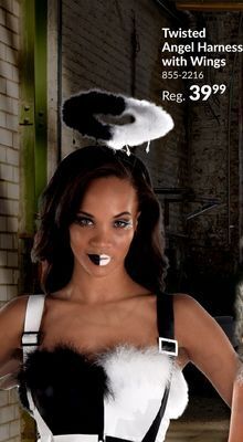 Party City Halloween costume accessory twisted angel bustle harness with wings, one size offer