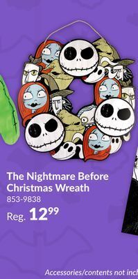 Party City Disney the nightmare before christmas jack/sally/oogie boogie wreath, multi-coloured, 18-in, indoor/outdoor decoration for ha offer
