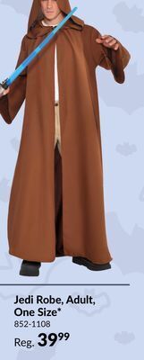 Party City Men's disney star wars luke skywalker brown robe with hood halloween costume, one size offer