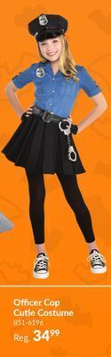Party City Toddler cop police officer blue dress with hat/gloves/handcuffs/tights halloween costume, assorted sizes offer