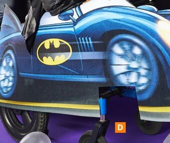 Party City Kids' dc batman blue batmobile wheelchair cover adaptive halloween costume, one size offer
