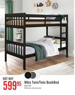 The Brick Miko twin open panel bunk bed espresso offer