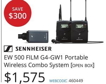 Vistek Sennheiser ew 500 film g4-gw1 portable wireless combo system offer