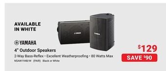 Visions Electronics Yamaha 4 outdoor speakers offer