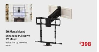 Visions Electronics Mantelmount enhanced pull down tv mount offer