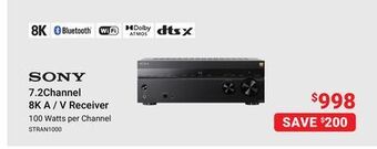 Visions Electronics Sony 7.2channel 8k a / v receiver offer