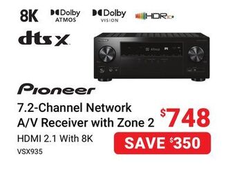 Visions Electronics Pioneer 7.2-channel network a/v receiver with zone 2 offer