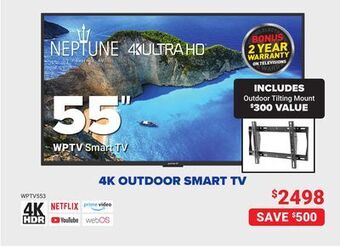 Visions Electronics Neptune wptv553 4k outdoor smart tv offer