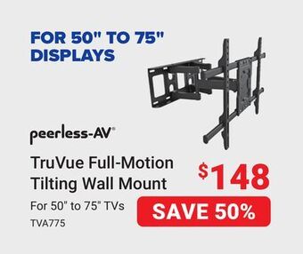 Visions Electronics Peerless-av truvue full-motion tilting wall mount offer