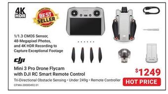 Visions Electronics Dji mini 3 pro drone flycam with dji rc smart remote control offer