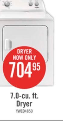 The Brick Whirlpool 7.0 cu. ft. electric dryer ywed4850hw offer