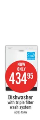 The Brick Amana dishwasher with triple filter wash system - adb1400amw offer
