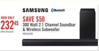 The Brick Samsung 2.1 soundbar with subwoofer and wireless subwoofer offer