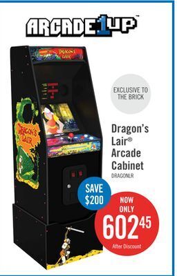 The Brick Arcade1up dragons lair arcade cabinet with riser offer