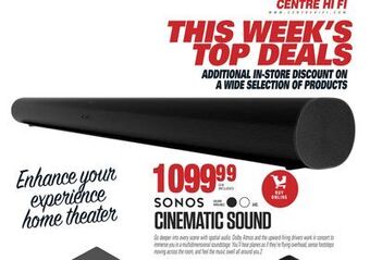 Centre Hi-Fi Sonos cinematic sound offer