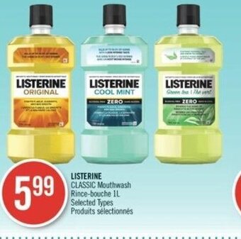 Shoppers Drug Mart LISTERINE CLASSIC Mouthwash Rince 1L offer