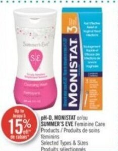 Shoppers Drug Mart pH-D, MONISTAT or SUMMER'S EYE Feminine Care offer