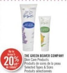 Shoppers Drug Mart THE GREEN BEAVER COMPANY Skin Care Products offer
