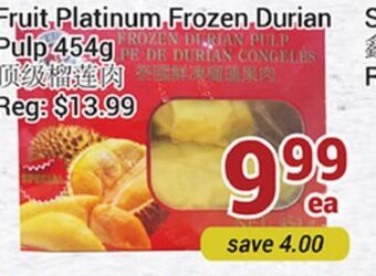 Oceans Fresh Food Market Fruit platinum frozen durian pulp offer
