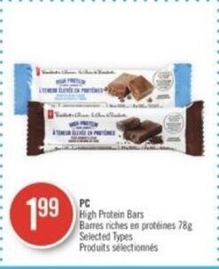 Shoppers Drug Mart PC High Protein Bars 78g offer