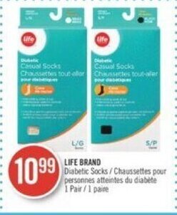 Shoppers Drug Mart LIFE BRAND Diabetic Socks offer