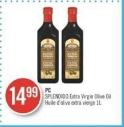 Shoppers Drug Mart PC SPLENDIDO Extra Virgin Olive Oil 1L offer