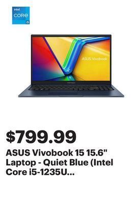 Best Buy Asus vivobook 15 15.6 laptop - quiet blue (intel core i5-1235u /512gb ssd/8gb ram/windows 11) offer