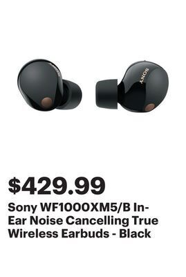 Best Buy Sony wf1000xm5/b in-ear noise cancelling true wireless earbuds - black offer