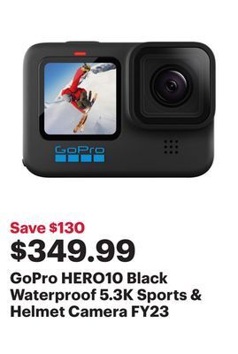 Best Buy Gopro hero10 black waterproof 5.3k sports & helmet camera fy23 offer