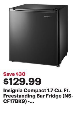 Best Buy Insignia compact 1.7 cu. ft. freestanding bar fridge (ns-cf17bk9) - black - only at best buy offer