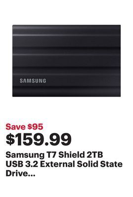 Best Buy Samsung t7 shield 2tb usb 3.2 external solid state drive (mu-pe2t0s/am) - black offer