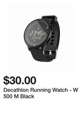 Decathlon Decathlon running watch - w 500 m black offer