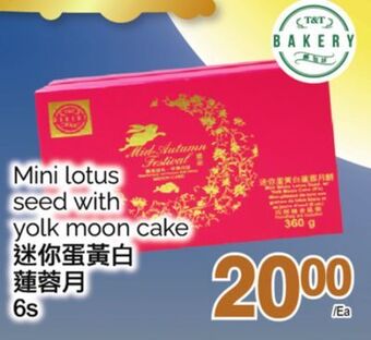 T&T Supermarket Mini lotus seed with yolk moon cake-6pcs offer