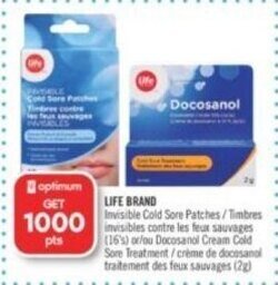 Shoppers Drug Mart LIFE BRAND Invisible Cold Sore Patches offer