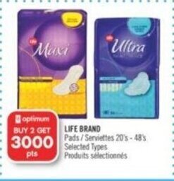 Shoppers Drug Mart LIFE BRAND Pads 20's - 48's offer