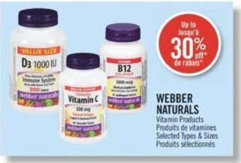 Shoppers Drug Mart WEBBER NATURALS Vitamin Products offer