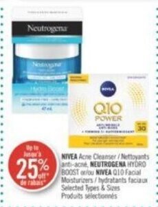 Shoppers Drug Mart NIVEA Acne Cleanser, NEUTROGENA HYDRO BOOST or NIVEA Q10 Facial Moisturizers offer