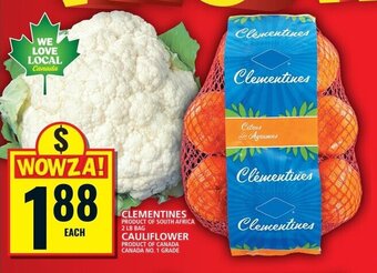 Food Basics CLEMENTINES or CAULIFLOWER offer