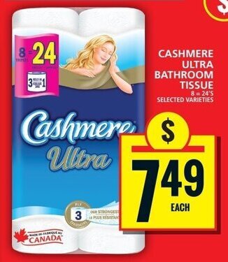 Food Basics CASHMERE ULTRA BATHROOM TISSUE 8=24's offer
