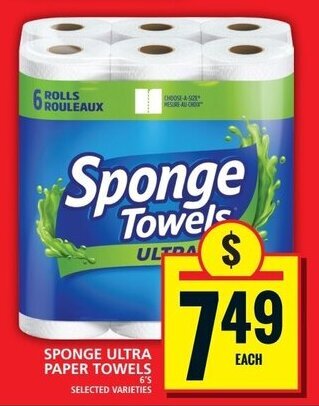Food Basics SPONGE ULTRA PAPER TOWELS 6's offer