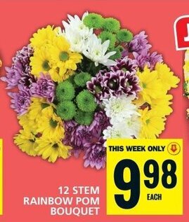 Food Basics 12 STEM RAINBOW POM BOUQUET offer