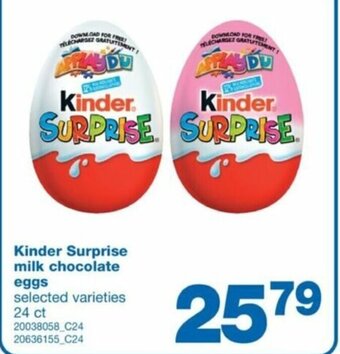Wholesale Club Kinder Surprise Milk Chocolate Eggs offer