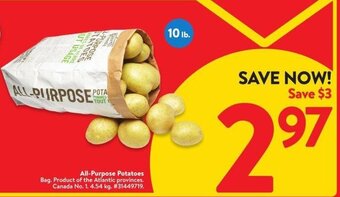 Walmart All-Purpose Potatoes 4.54 kg offer