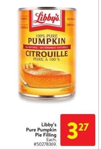 Walmart Libby's Pure Pumpkin Pie Filling offer