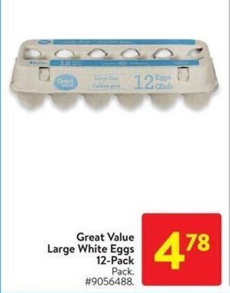 Walmart Great Value Large White Eggs 12-Pack offer