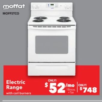 Surplus Furniture Moffat white 30 electric range with coil burners offer
