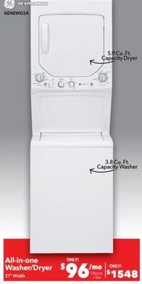Surplus Furniture Ge 27 stacked washer & dryer offer