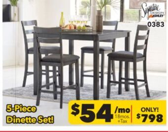 Surplus Furniture Bridson gray counter height 5pc table set offer