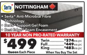 Surplus Furniture Nottingham queen mattress set offer